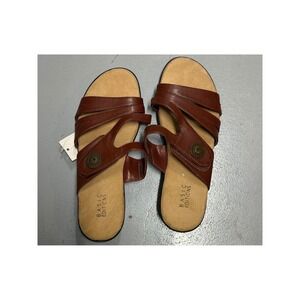 Basic Editions Zeeland Womens Brown Comfort Slide Sandals Size 7 NWT 51403